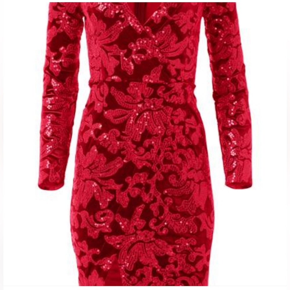 Velvet Sequin Detail Dress